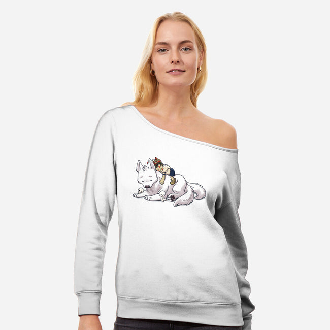 Woman's Best Friends-womens off shoulder sweatshirt-DoOomcat