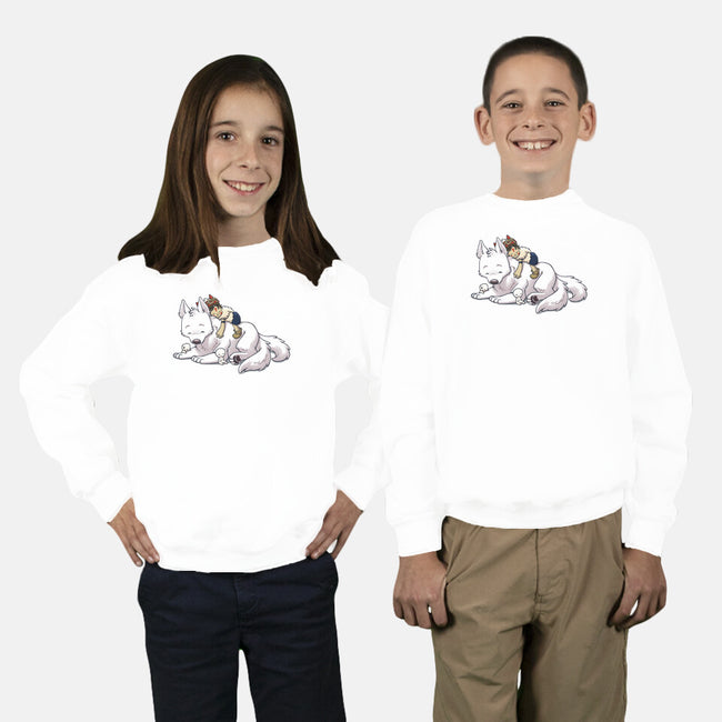 Woman's Best Friends-youth crew neck sweatshirt-DoOomcat