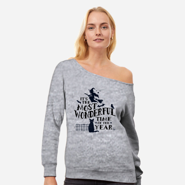 Wonderful Time-womens off shoulder sweatshirt-machmigo