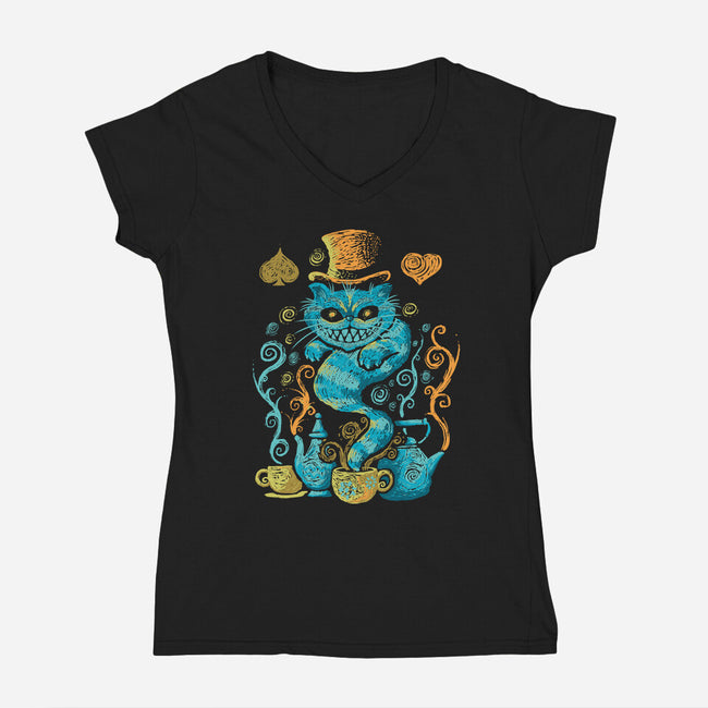 Wonderland Impressions-womens v-neck tee-Letter_Q