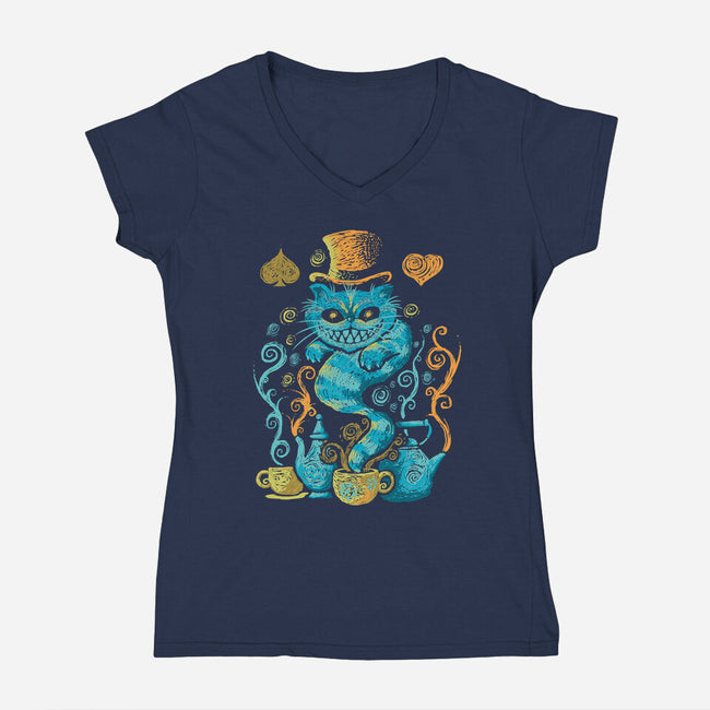 Wonderland Impressions-womens v-neck tee-Letter_Q
