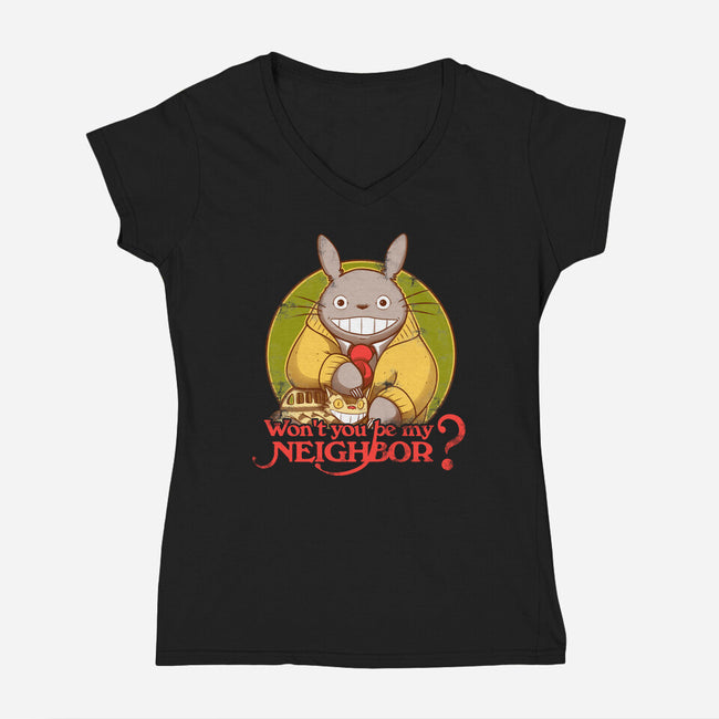 Won't You be My Neighbor-womens v-neck tee-KindaCreative