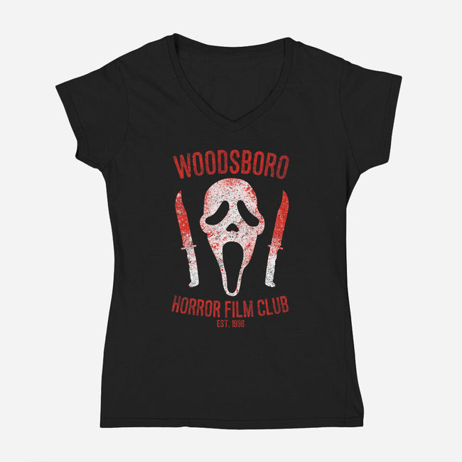 Woodsboro Horror Film Club-womens v-neck tee-alecxpstees