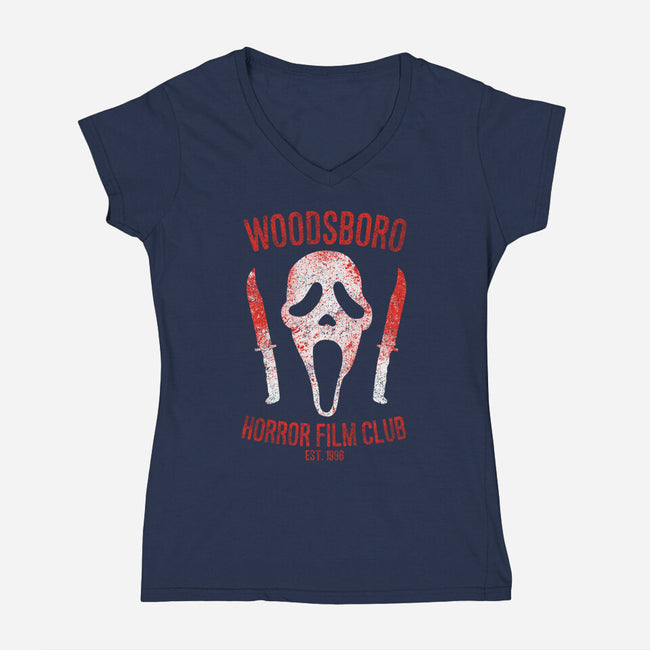 Woodsboro Horror Film Club-womens v-neck tee-alecxpstees