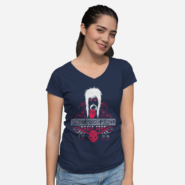 World Tour 1986-womens v-neck tee-KatHaynes