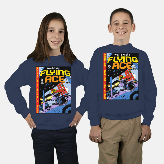 World War I Flying Ace-youth crew neck sweatshirt-Captain Ribman