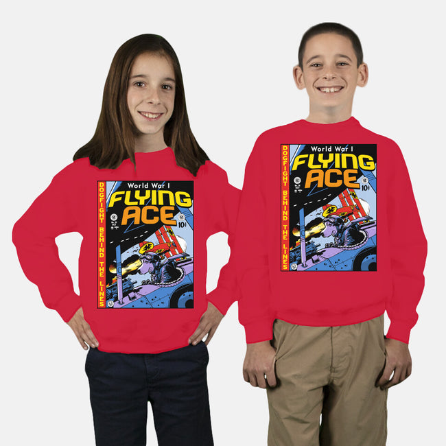 World War I Flying Ace-youth crew neck sweatshirt-Captain Ribman