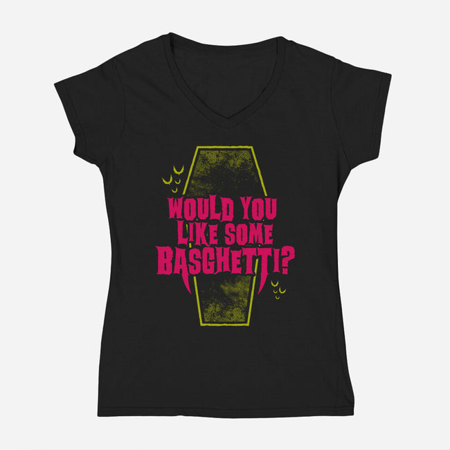 Would You Like Some Basghetti?-womens v-neck tee-Nemons