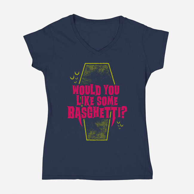 Would You Like Some Basghetti?-womens v-neck tee-Nemons