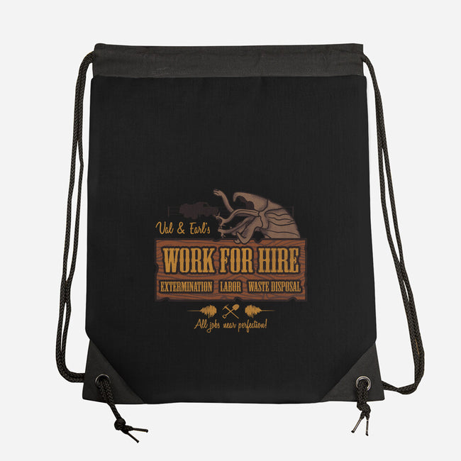 Val & Earl's Work for Hire-none drawstring bag-beware1984