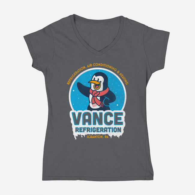 Vance Refrigeration-womens v-neck tee-Beware_1984