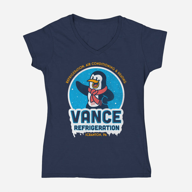 Vance Refrigeration-womens v-neck tee-Beware_1984