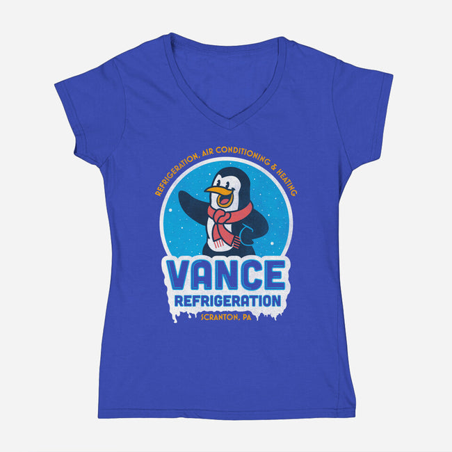 Vance Refrigeration-womens v-neck tee-Beware_1984