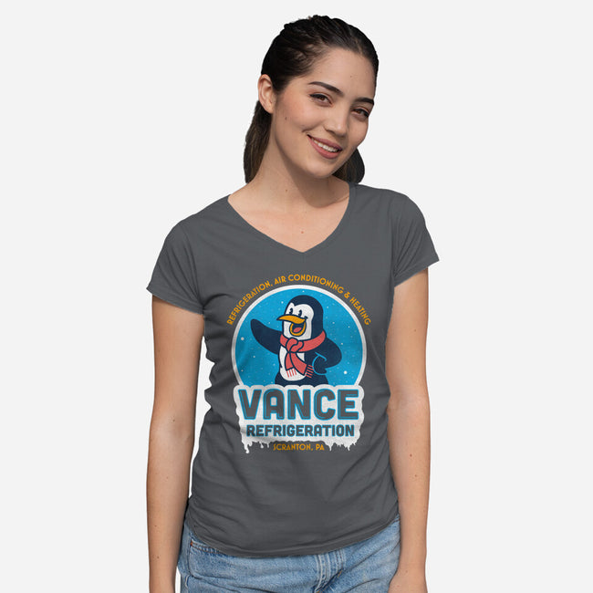 Vance Refrigeration-womens v-neck tee-Beware_1984