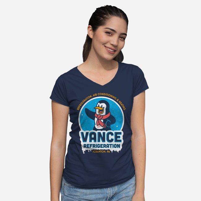 Vance Refrigeration-womens v-neck tee-Beware_1984