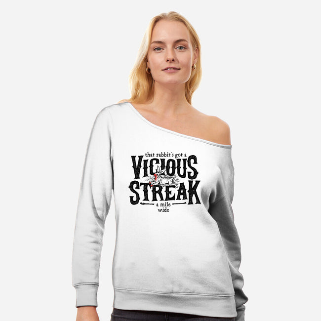 Vicious Streak-womens off shoulder sweatshirt-pufahl