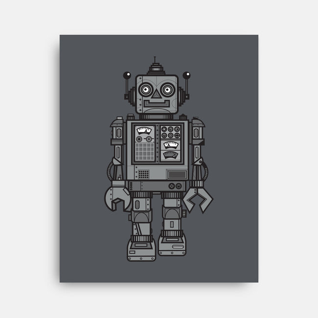 Vintage Robot-none stretched canvas-wotto