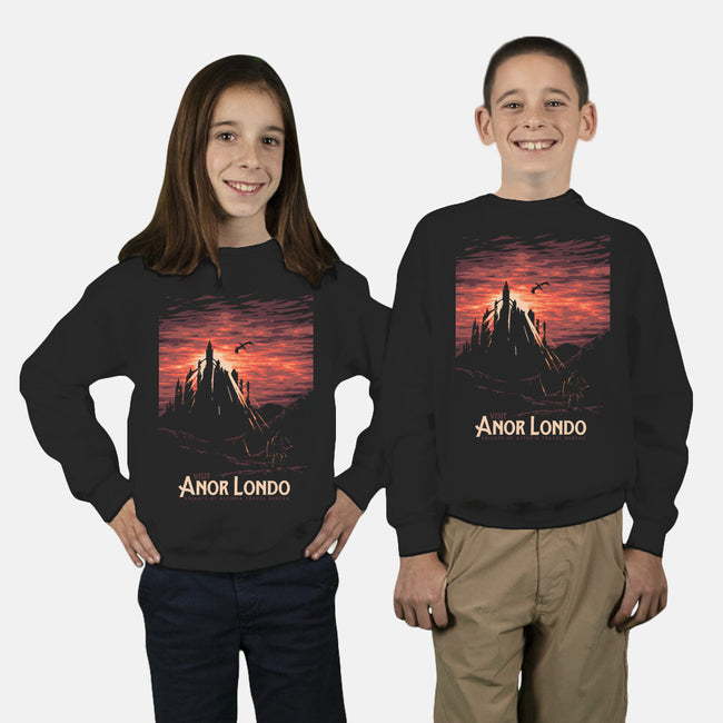 Visit Anor Londo-youth crew neck sweatshirt-Mathiole