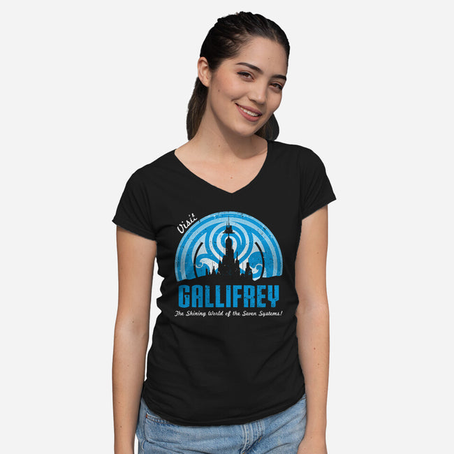 Visit Gallifrey-womens v-neck tee-alecxpstees