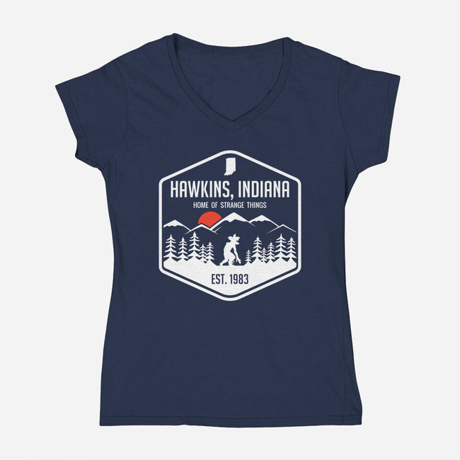 Visit Hawkins-womens v-neck tee-waltermck