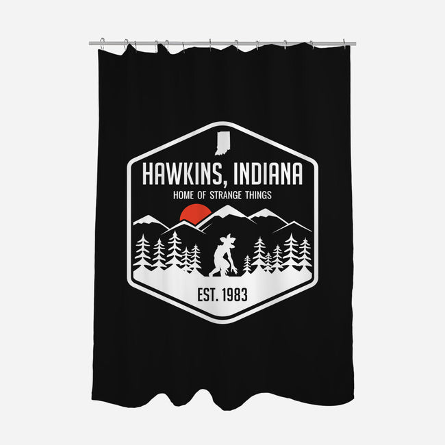 Visit Hawkins-none polyester shower curtain-waltermck