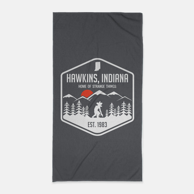 Visit Hawkins-none beach towel-waltermck