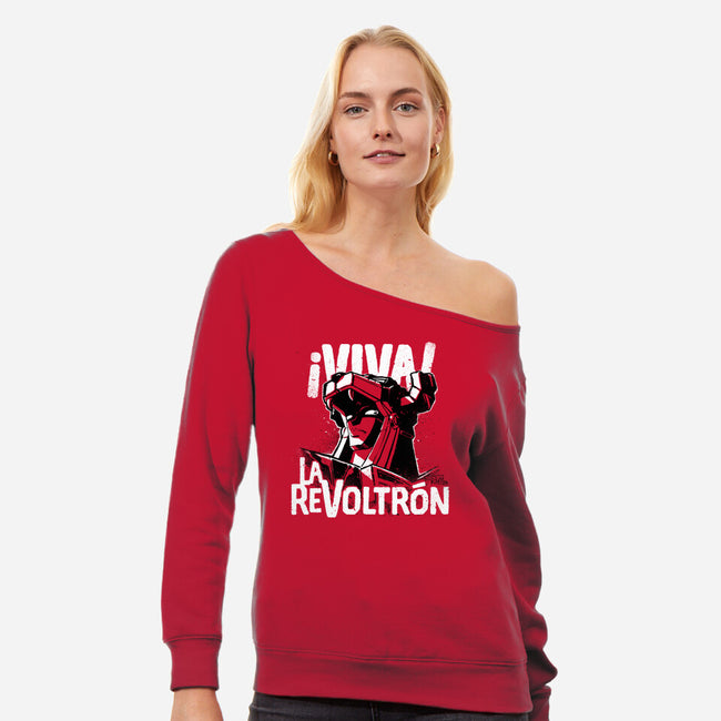 Viva la Revoltron!-womens off shoulder sweatshirt-Captain Ribman