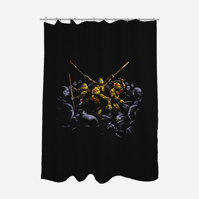 Vs Ninjas-none polyester shower curtain-hugohugo