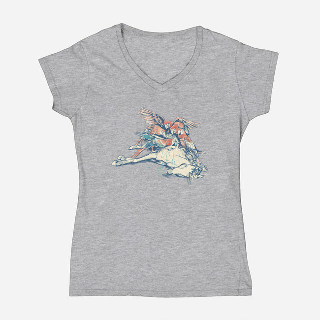 Vultures-womens v-neck tee-tolagunestro