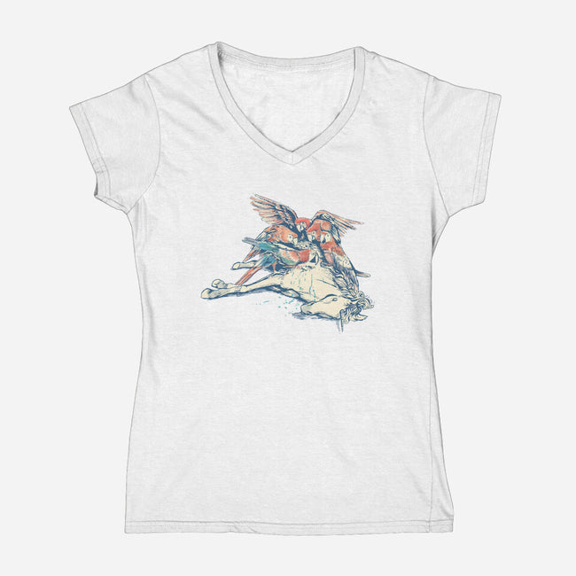 Vultures-womens v-neck tee-tolagunestro