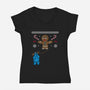 Ugly Cookie!-womens v-neck tee-Raffiti