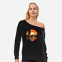Ultimate Space Hunter-womens off shoulder sweatshirt-dandingeroz