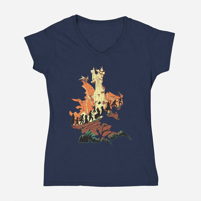 Unfinished Ruin-womens v-neck tee-Adams Pinto
