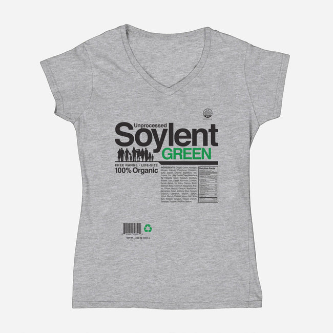 Unprocessed Soylent Green-womens v-neck tee-Captain Ribman