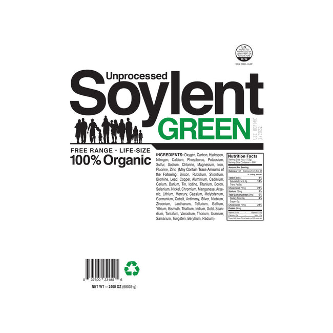 Unprocessed Soylent Green-none removable cover w insert throw pillow-Captain Ribman