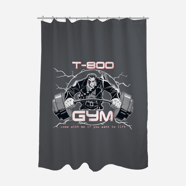 T-800 Gym-none polyester shower curtain-Coinbox Tees