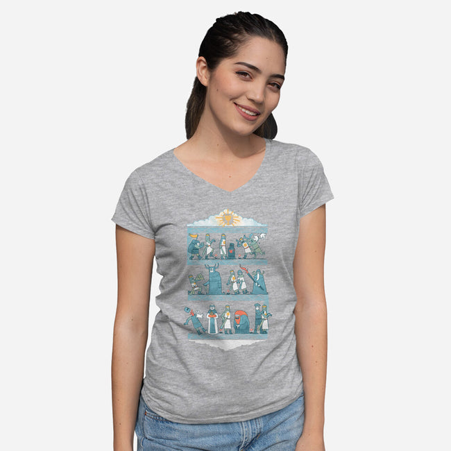 Tapisserie D'arrrggghhh-womens v-neck tee-queenmob