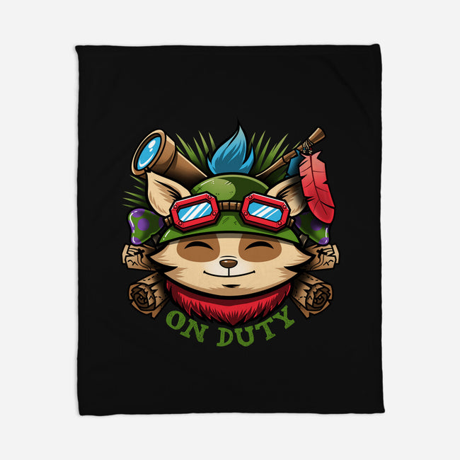 Teemo On Duty-none fleece blanket-Bamboota