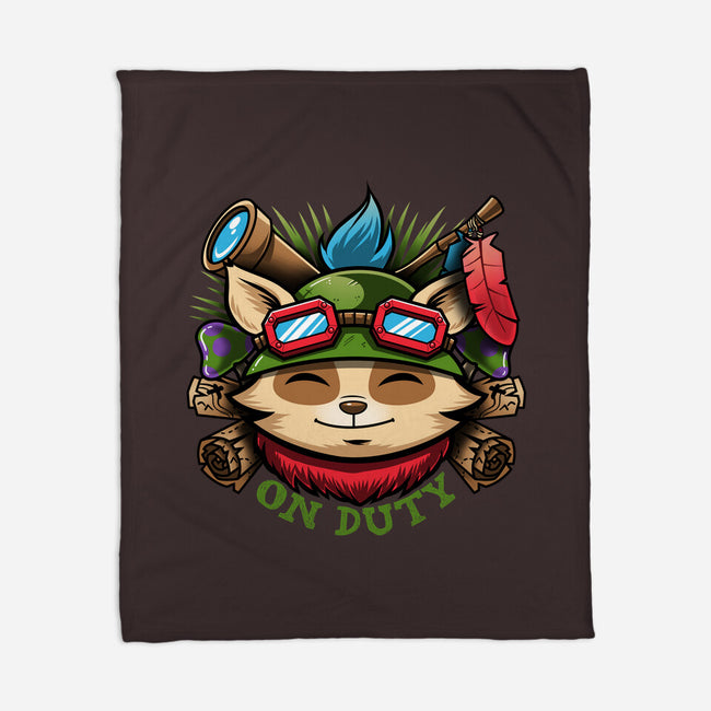 Teemo On Duty-none fleece blanket-Bamboota