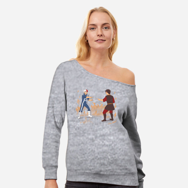That Boy is an Homage!-womens off shoulder sweatshirt-inverts