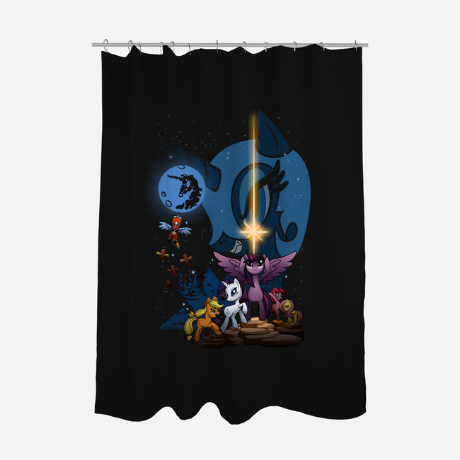 That's No Luna-none polyester shower curtain-Chriswithata