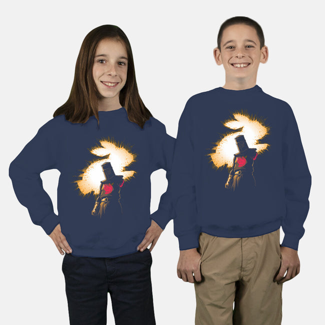 The Black Knight Rises-youth crew neck sweatshirt-Obvian