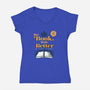 The Book Was Better-womens v-neck tee-ORabbit