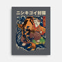 The Cat & The Koi-none stretched canvas-Ronin84