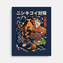 The Cat & The Koi-none stretched canvas-Ronin84