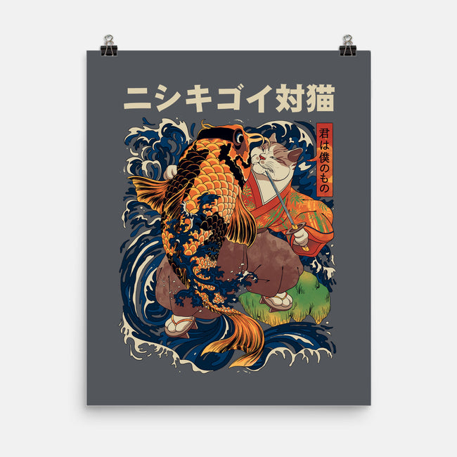 The Cat & The Koi-none matte poster-Ronin84