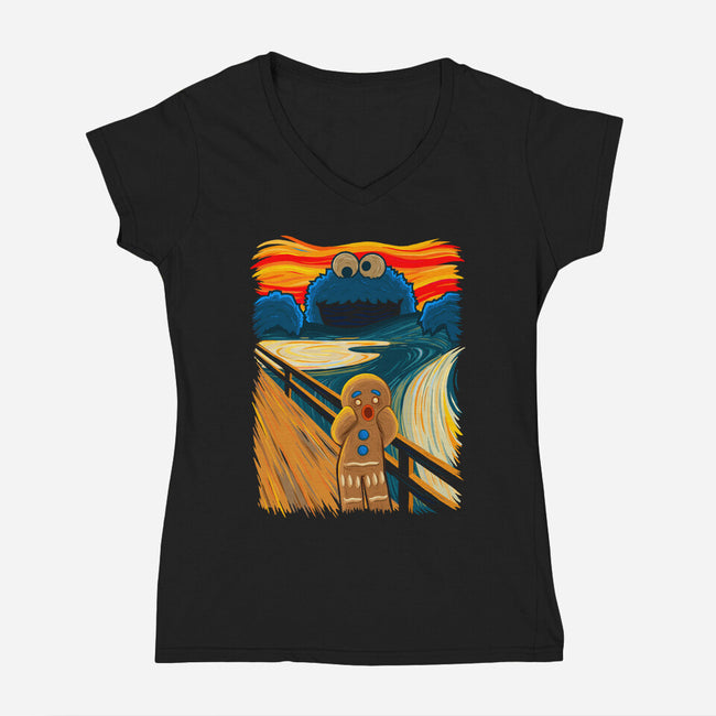 The Cookie Muncher-womens v-neck tee-IdeasConPatatas