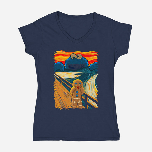 The Cookie Muncher-womens v-neck tee-IdeasConPatatas