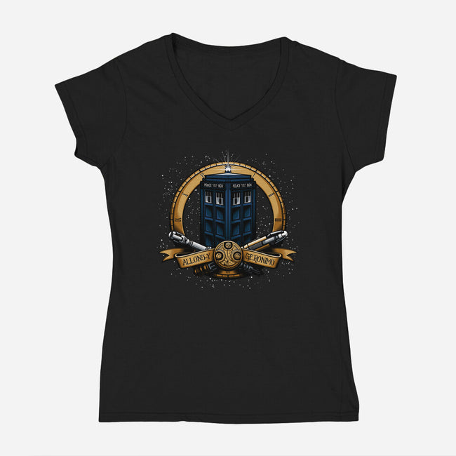 The Day of the Doctor-womens v-neck tee-Six Eyed Monster