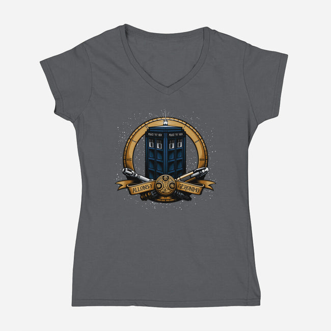 The Day of the Doctor-womens v-neck tee-Six Eyed Monster
